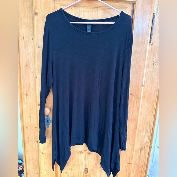 INC International Concepts Black Hi-Low Shirt Stretchy Size XXL Whimsigoth Fairy - Picture 1 of 7